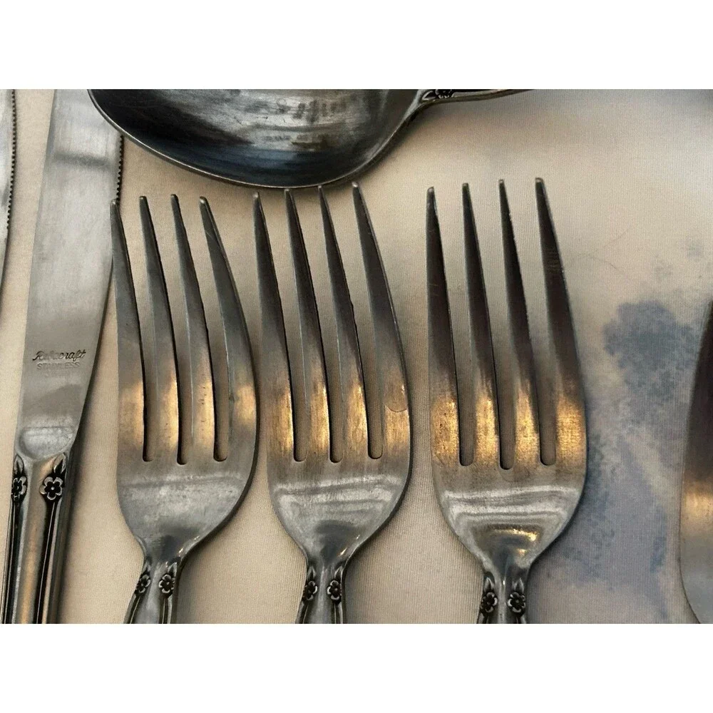 Reed And Barton Rebacraft Fleurette Flatware 15 Pcs Various